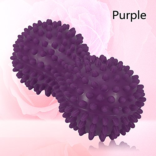 Spiky Massage Ball Peanut Massager Ball Fitness Exercise Mobility Peanut Ball Pain Muscle Steess Foot Myofascial Relief for Plantar Fasciitis Heel Foot Arch Pain (perple) - color: Perple