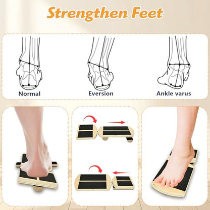 Primst Ankle Balance Board – Non-Slip Single Leg Balance Trainer for Foot Strength & Stability, Rehab, Sprain Recovery, Plantar Fasciitis Relief with Instructions Included