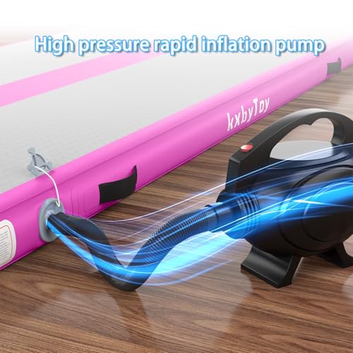 Air Mat Tumble Track 4 inches Thickness Inflatable Gymnastics Mat for Home Use/Training/Cheerleading/Yoga 10/13/16/20ft with Electric Air Pump - color: pink, size: 10' x 3.3' x 4" (L x W x H) (3m*1m*10cm)