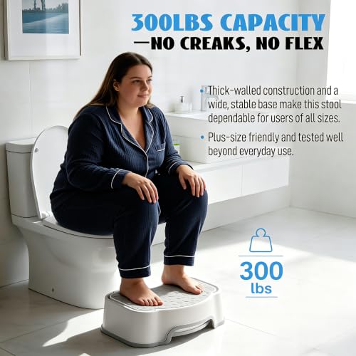 UNCLE WU 2-in-1 Adjustable Toilet Stool for Adults, Bathroom Foot Rest