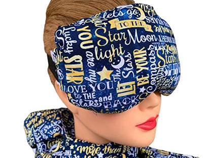 Eye Mask Lavender Eucalyptus, Sinus, Herbal Pack, Hot Cold Pack, Heat Wrap,Organic, Flax Seed, Microwave Therapy, Sleep Mask, Yoga Meditation Eye Pillow, to The Moon