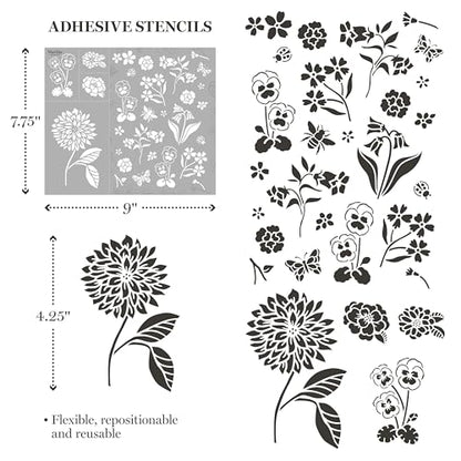 Martha Stewart, Flora and Fauna Stencils, Stamps, and Tools Kit, 13 pc - style: Flora & Fauna