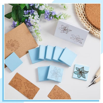 Frienda 24 Pcs 2" x 2" Rubber Carving Blocks Linoleum Blocks for Printmaking, Stamp Making, DIY Crafting, Scrapbook, Painting, Soft and Easy to Carve (Light Blue) - color: Light Blue