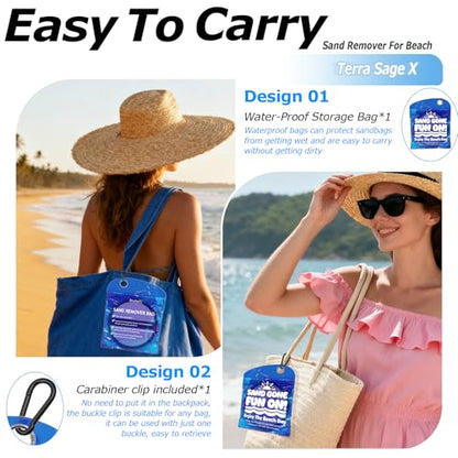 Sand Remover for Beach Towels - Soft Quick Clean Mitt for Kids & Adults | Removes Sand in Seconds,Gentle on Skin,Reusable & Washable,Beach Vacation Essential,Perfect for Beach, Pool & Camping - color: Big Blue Flower