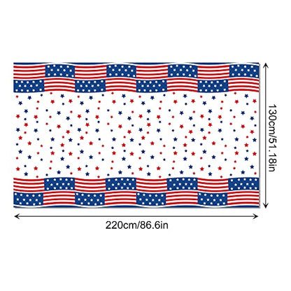 1 Pack American Flag 4th of July Party Plastic Tablecloth 54 x 87 Inch Long Rectangular Table Cover for Buffet,Veterans Day Holiday Dinner,Election Day Picnic or Tablecloth for Kitchen Event - color: American Flag 4th of July