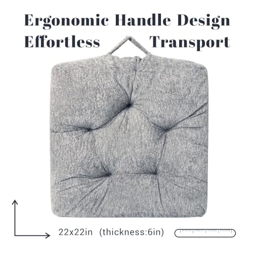 Floor Cushion Pillow, Portable Large - color: Square, Gray