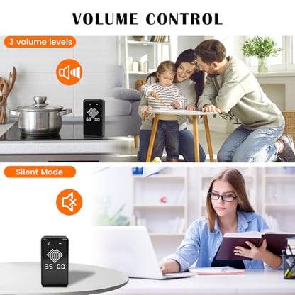 Digital Hourglass Timer, Magnetic Visual Focus Timers with Adjustable Alarm Volume & LED Display, Desk Flip Timer for Study,Work, Kitchen