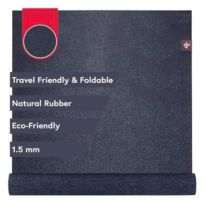 Manduka | eKO Superlite Travel Yoga Mat - color: Midnight, size: 79" x 24"