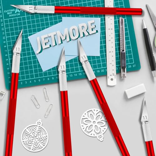 Exacto Knife, 10 Pack Exacto Knife Set for Detailed Cutting, Craft Knife, Art Knife for Paper, Cardstock, Vinyl, Stencil, Scrapbooking, Model Making, Carving and DIY Art Projects (Red) - color: Red, size: 10 Pack