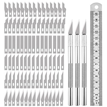 90PCS Knife Blades Precision Craft Knife Set, for DIY Artwork, Cutting, Models, Scrapbook
