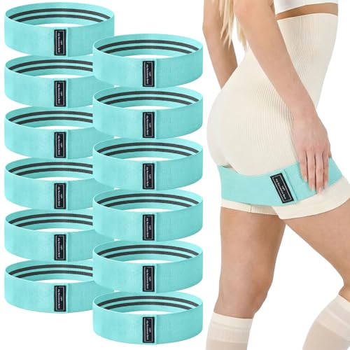 12 PCS Fabric Resistance Bands for Working Out, Booty Bands for Women and Men, Exercise Bands for Legs and Hip,Elastic Stretch Bands for Exercise Yoga Pilates Fitness Home Workout - color: blue, size: Light Resistance