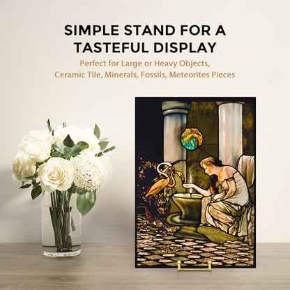 TR-LIFE 14 Inch Gold Metal Plate Stand (2 Pack) - Heavy Duty Display Easel for Large Plates, Frames, Platters and Art - size: 14 Inch