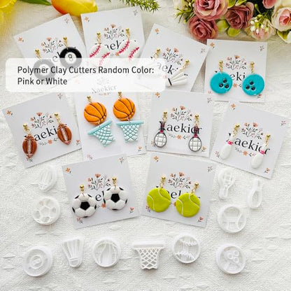 Sports Polymer Clay Cutters Set – Molds, Clay Cutters for Polymer Clay, Clay Earring Tools - color: G color