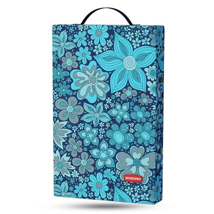 WORKPRO 17" Kneeling Pad with Removable Cover, Blue Floral Printing - color: Blue