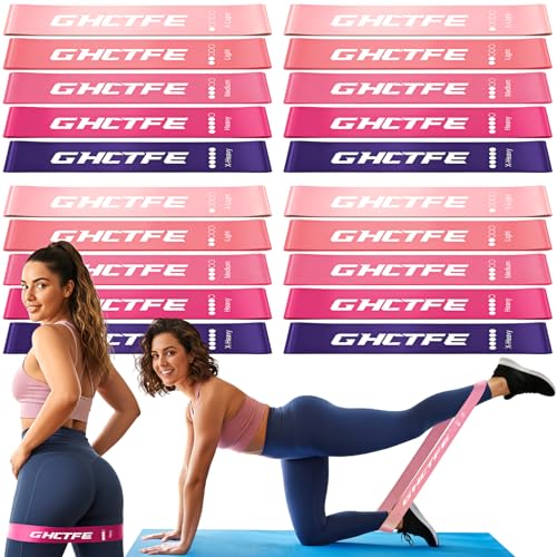20/100PCS Resistance Bands Bulk Set for Trainers, Small Groups & Fitness Classes, Mini Bands for Glutes, Legs, and Core Workouts, Loop Exercise Bands with Storage Bag, Gift for Workout Buddies - color: Pink gradient-20PCS