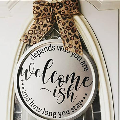 Welcome Stencils for Painting on Wood Funny Sarcastic Stencil 12" | Large Gather Stay Awhile Templates for Door Hanger,Doormat, Porch Sign, Wreath - style: Funny
