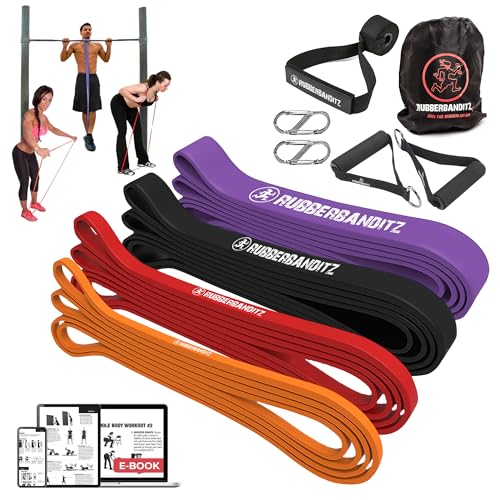 Rubberbanditz Resistance Bands Workout Kit | Exercise Bands, Door Anchor, Handles, Carry Bag, Straps | Resistance Training, Physical Therapy - color: 2 lbs (0.9 kg) Deluxe Package
