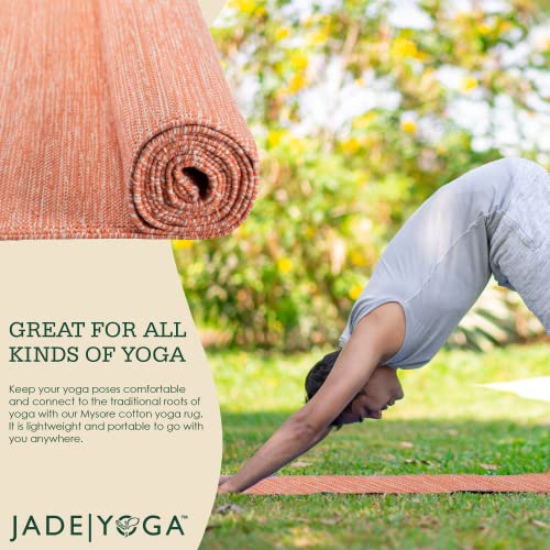 Jade Yoga Organic Cotton Hand Loomed Yoga Mat 72" Indigo - color: Anatoo (Orange)