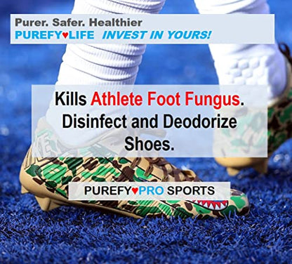Purefypro Sports Equipment Disinfectant Spray - (3.4oz, 2pk) TSA Travel Size. Kills 99.9999% MRSA, HIV, Athlete Foot Fungus, Virus and Fungi. No Rinse, No Residue. Great For Sports Pads, Yoga Mats, - size: 3.4 Fl Oz (Pack of 2)