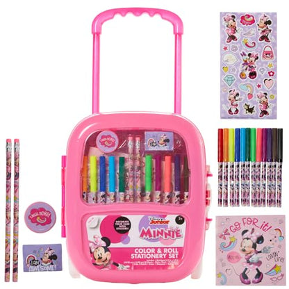 Innovative Designs Disney Minnie Mouse Color and Roll Activity Set with Carrying Case, Stickers, & Art Supplies - style: Minnie Mouse