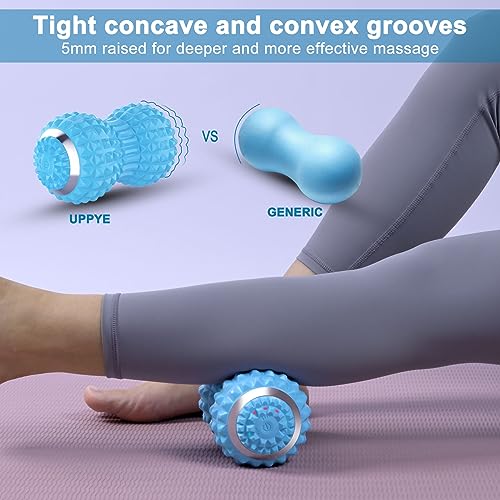 Uppye Vibrating Massage Ball for Pain Relif, Mobility Ball for Physical Therapy and Workout Recovery, Deep Tissue Myofascial Release Tools - Back, Shoulder & Foot Muscle Massager (Blue) - color: Blue