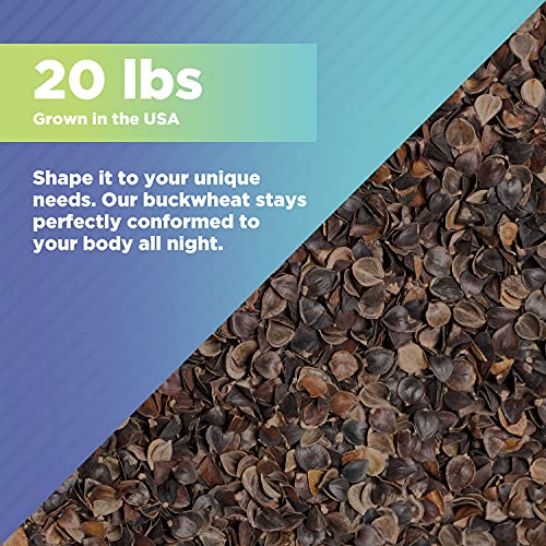Organic Buckwheat Hulls Filling – Natural and Eco-Friendly Refill for Pillows, Yoga Zafus and Cushions - Hypoallergenic Premium Natural Pillow Replacement – USA Grown and Processed, 20 lbs - size: D - 20 lbs