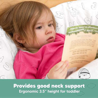 Toddler Pillow with Pillowcase, 13x18 My Little Dreamy Pillow (ABC Land) - color: Abc Land