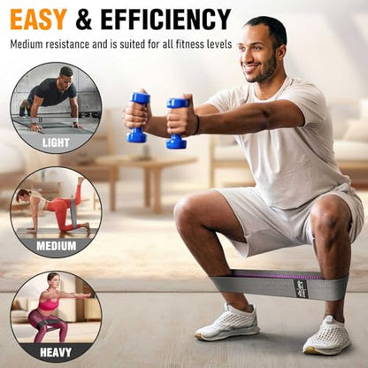 Fabric Resistance Bands for Working Out - color: Grey