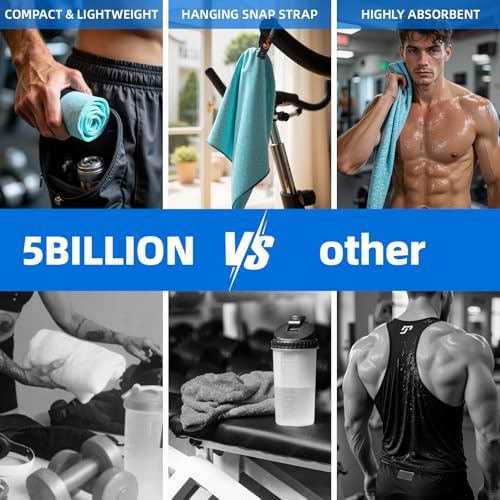4 Pack Microfiber Towel Quick Dry Set - Super Absorbent Gym Towels Lightweight Hot Yoga Towel Fast Drying Travel Towels for Workout Sports Exercise-Home Gym Accessories for Men & Women
