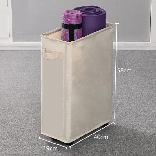 Yoga Mat Storage Basket with Wheels, Oxford Cloth Organizer