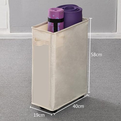 Yoga Mat Storage Basket with Wheels, Oxford Cloth Organizer