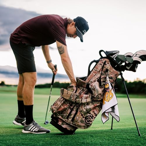 RokFit Gym & Golf Towel – Multi-Use, Quick-Dry, Durable Utility Towel with Bold Graphic and Carabiner Clip (Starve Your Distractions) - color: Starve Your Distractions