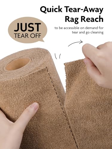 Fantasticlean Microfiber Cleaning Cloth Rolls-150 Sheets,12"x12"(Tan,Beige) - color: Beige and Tan, size: 150 pack