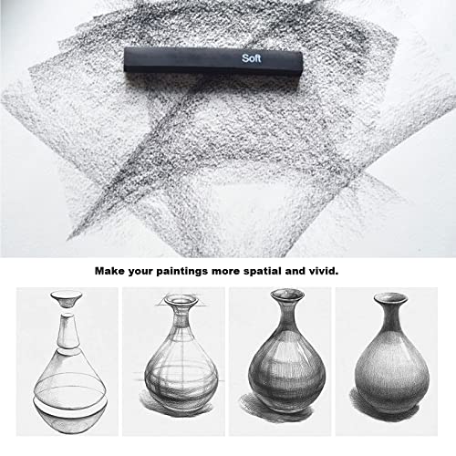 CAMATTO 14 PCS Blending Stumps and Tortillions Paper Art Blenders | Sandpaper Pencil Sharpener Pointer, Compressed Charcoal Sticks, For Student Artist Sketch Drawing Shading - size: 14 Pcs Set