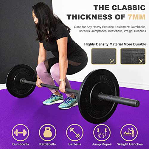 GXMMAT Extra Large Exercise Mat 16'x6'/12'x6'/10'x6'/8'x6'(7mm) - color: Purple Grey, size: 6*10 FT