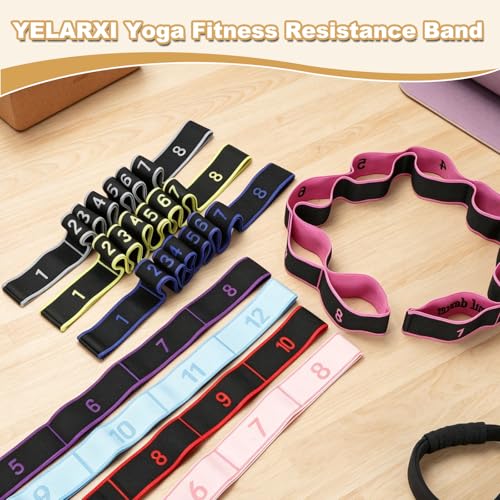 Fitness Resistance Bands, Section Number Stretch Resistance Band | Elastic Stretch Strap with Handles - color: Light Blue