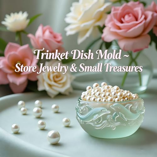 Dolphin Planter Mold Silicone 3D Bowl Epoxy Resin Mold for Casting | Dolphin Bowl Jar Silicone Molds for Resin, Concrete, Candle Holders, Clay, Plaster, DIY Crafts, Home Decor, Succulent Planter - color: Dolphin Resin Mold