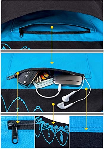 Yoga Mat Bag & Carrier with Pockets for Women | Holds yoga & pilates mats up to 72 in, Fits thick mats, Water bottle & zip pockets, 2 mat straps included, Gift-boxed - color: Black & Azure Blue