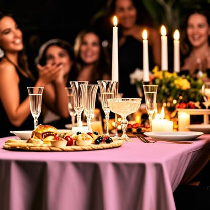 54IN X 320FT Plastic Table Cover Roll with Cutter Box, Cut to Size Plastic Table Cloths for Parties, Birthday, (Pink, 54"x3840"(Rectangular)) - color: Pink, size: 3840" x 54" (Rectangular)