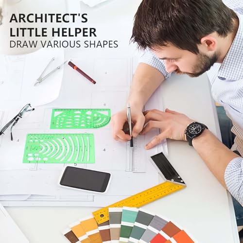 SenseYo 7 Pack Drawings Templates Stencil, Circle Template for Geometric Drawing Stencils, Plastic Clear Circle Stencils Architecture Supplies Drafting Tools for Studying, Designing - size: 7 pcs
