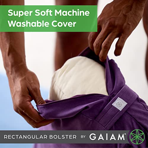 Gaiam 요가 볼스터 렉탱귤러 명상 베개 - color: 퍼플.
