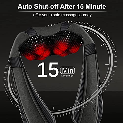 Mirakel Shiatsu Neck & Back Massager with Heat for Pain Relief Deep Tissue | Ergonomic Design Shoulder Massager, Electric Kneading Whole Body Massage, Christmas Idea Gifts for Women Men Dad Mom wife - color: Gun Gray Green