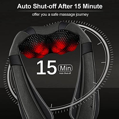 Mirakel Shiatsu Neck & Back Massager with Heat for Pain Relief Deep Tissue | Ergonomic Design Shoulder Massager, Electric Kneading Whole Body Massage, Christmas Idea Gifts for Women Men Dad Mom wife - color: Gun Gray Green