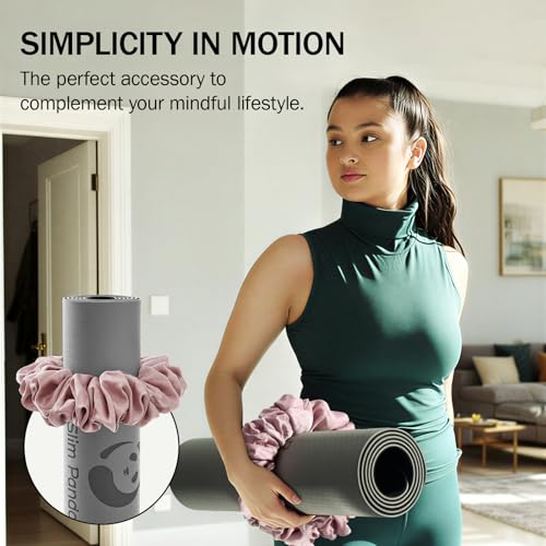 Slim Panda Yoga Mat Scrunchie,Holds Your Mat in Style,Stretchable Velvet Fabric Fit All Standard Yoga Mats (mat not included) - color: Gray
