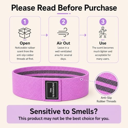 Resistance Bands, Fabric Workout Bands for Women & Men, Cloth Booty Resistance Loop Bands, Thick Squat Bands for Home Fitness, Gym, Yoga, Pilates for Butt Legs Thigh Hip Glute - color: Purple01