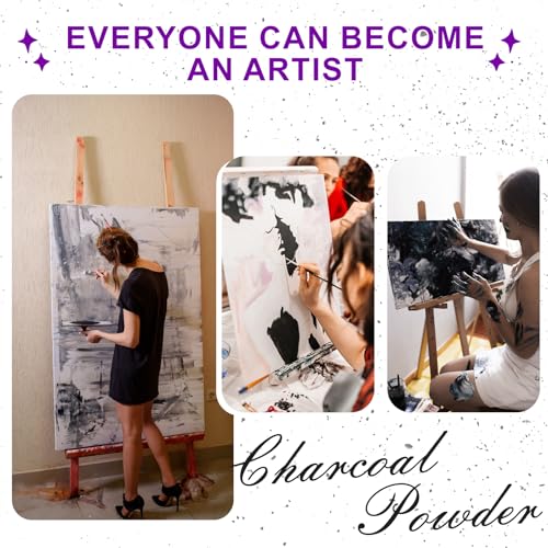 Premium Charcoal Powder for Drawing and Art, Drawing Charcoal for Sketching, Shading, Blending with Beginners & Pro Artists (8 Ounces) - size: 8 Ounces