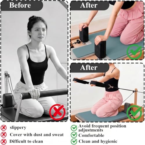 QCWN Non-Slip Pilates Reformer Mat Cover, 39" x 24" Pilates Machine Towel with Headrest Cutout, 0.8mm Sweat-Wicking Micro-Suede Foldable Mat for Female Pilates Enthusiast Exercise Matfor Pilate Training Yoga - color: Navy Blue