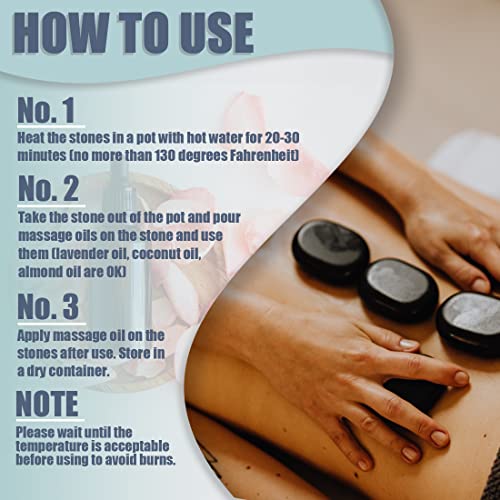 Hot Stones for Massage, 6 Pcs Basalt Massage Hot, Stones Tools for Home Spa, for Muscle Relaxation in The Back, Shoulders, Neck, Legs, Other Joints