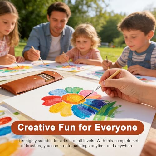 5 PCS Long Liner Paint Brushes with Storage Box, Detail Paint Brushes, Highly Flexible Liner Brush, Extra Long Fine Point for Acrylic Oil Scroll Outlining Drawing