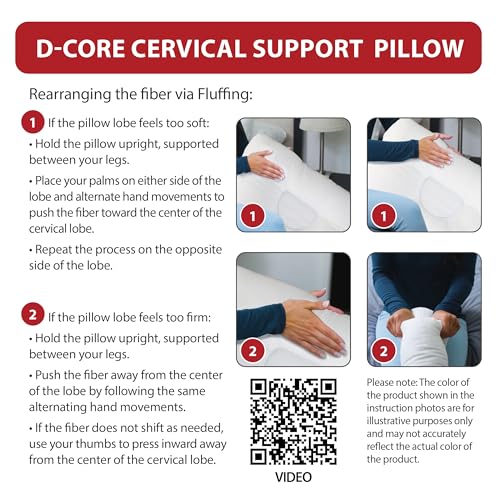 Ergonomic Cervical Pillow for Neck Pain Relief Back & Side Sleepers MID WH - color: White, size: Midsize